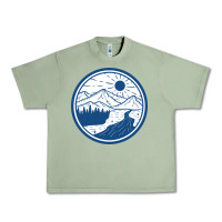 Oil Green River Mountain Badge Urban Heavy Tee - linhVisuals