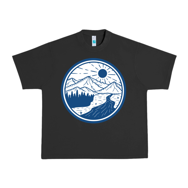 River Mountain Badge Urban Heavy Tee by linhVisuals | Teevron