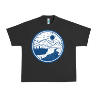 Pigment Black River Mountain Badge Urban Heavy Tee - linhVisuals