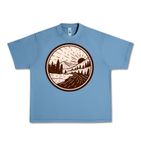 Pebble Blue River Forest Brown Urban Heavy Tee - linhVisuals