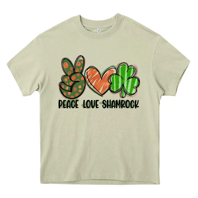 Peace Love Shamrock Heavy Core Tee by FaDigitalArtStudio | Teevron