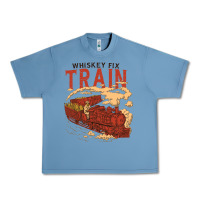 Pebble Blue Whiskey Train Urban Heavy Tee - linhVisuals