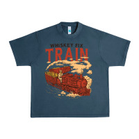 Midnight Navy Whiskey Train Urban Heavy Tee - linhVisuals