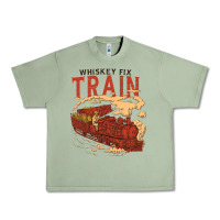 Oil Green Whiskey Train Urban Heavy Tee - linhVisuals