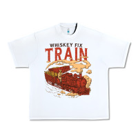 White Whiskey Train Urban Heavy Tee - linhVisuals