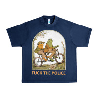 Navy Frogs And Toad Fucks The Police Urban Heavy Tee - linhVisuals