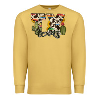 Antique Gold texas state cowhide serape cactus Premium Sweatshirt - RanaPortraitStore