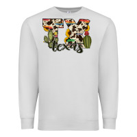 Dove Grey texas state cowhide serape cactus Premium Sweatshirt - RanaPortraitStore