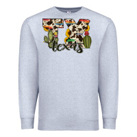 Heather Grey texas state cowhide serape cactus Premium Sweatshirt - RanaPortraitStore