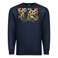 Navy texas state cowhide serape cactus Premium Sweatshirt - RanaPortraitStore