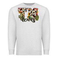 Oatmeal Heather texas state cowhide serape cactus Premium Sweatshirt - RanaPortraitStore