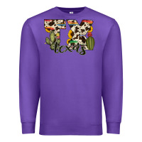 Purple texas state cowhide serape cactus Premium Sweatshirt - RanaPortraitStore
