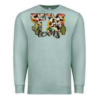 Seafoam texas state cowhide serape cactus Premium Sweatshirt - RanaPortraitStore