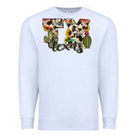 White texas state cowhide serape cactus Premium Sweatshirt - RanaPortraitStore