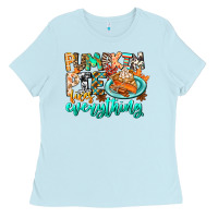 Baby Blue Pumpkin Pie Fixes Everything Ladies Tee - CowhideDigitalArt