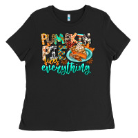 Black Pumpkin Pie Fixes Everything Ladies Tee - CowhideDigitalArt