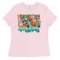 Bubblegum Pink Pumpkin Pie Fixes Everything Ladies Tee - CowhideDigitalArt