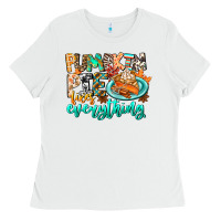 White Pumpkin Pie Fixes Everything Ladies Tee - CowhideDigitalArt