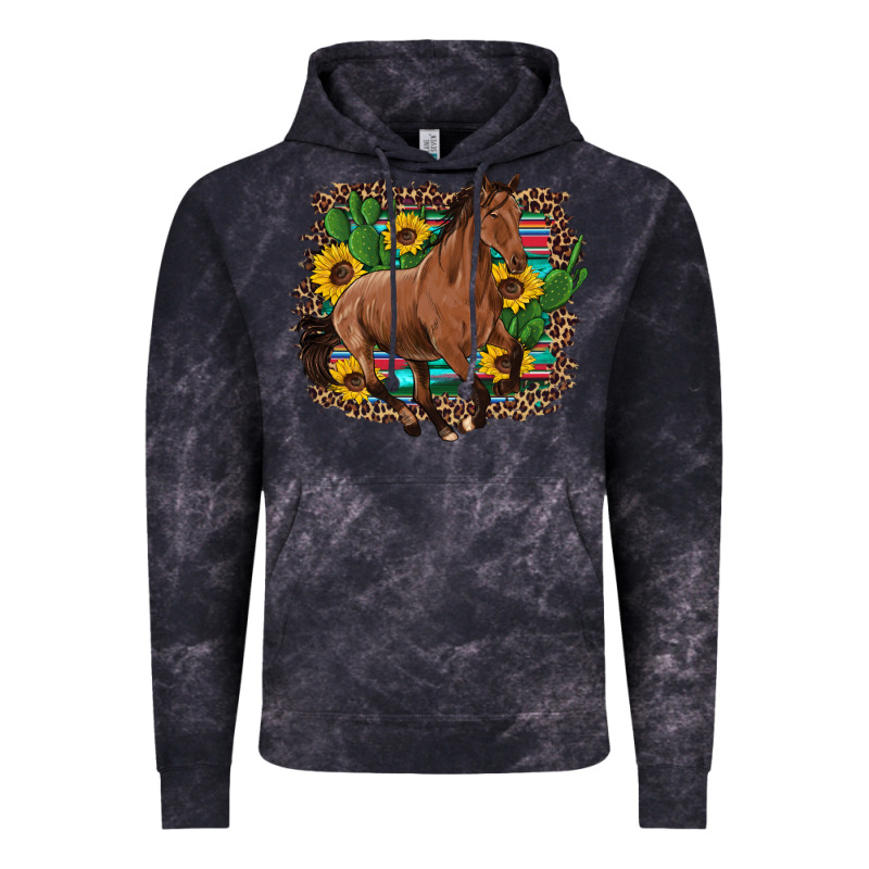 Western Horse Cactus Sunflowers Serape Leopard  Turquoise Wooden Vintage Hoodie by Artiststas | Teevron