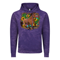 Cloud Purple western horse cactus sunflowers serape leopard  turquoise wooden Vintage Hoodie - Artiststas