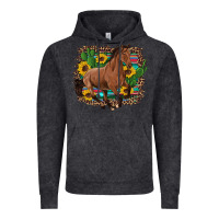 Vintage Black western horse cactus sunflowers serape leopard  turquoise wooden Vintage Hoodie - Artiststas