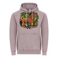 Vintage Zinc western horse cactus sunflowers serape leopard  turquoise wooden Vintage Hoodie - Artiststas