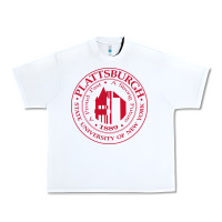 White Suny Plattsburgh Urban Heavy Tee - linhVisuals