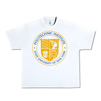 White Suny Polytechnic Institute Urban Heavy Tee - linhVisuals