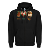 Black Peace Love Guinea Pigs Zipper Hoodie - Jasminsmagicworld