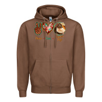 Chestnut Peace Love Guinea Pigs Zipper Hoodie - Jasminsmagicworld