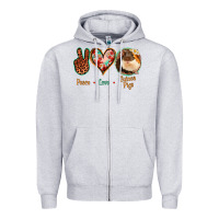 Heather Grey Peace Love Guinea Pigs Zipper Hoodie - Jasminsmagicworld