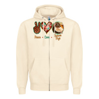 Sandshell Peace Love Guinea Pigs Zipper Hoodie - Jasminsmagicworld