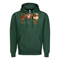 Sports Green Peace Love Guinea Pigs Zipper Hoodie - Jasminsmagicworld