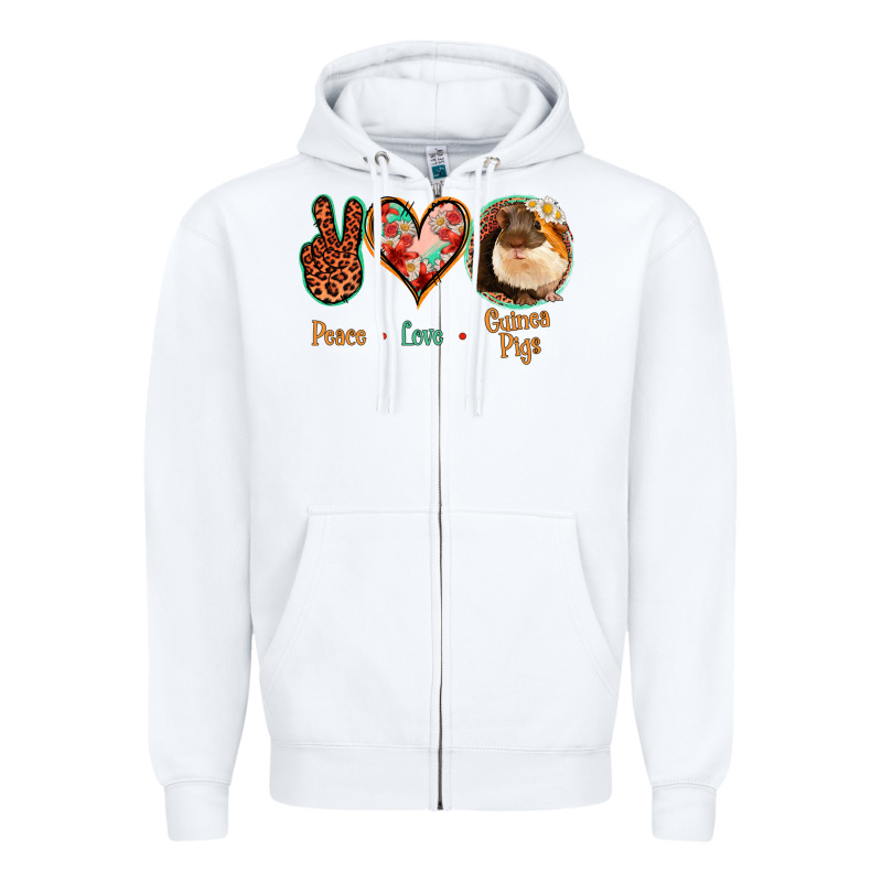 Peace Love Guinea Pigs Zipper Hoodie by Jasminsmagicworld | Teevron