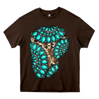 Chocolate Brown gemstone cowhide patches Heavy Core Tee - RanaPortraitStore
