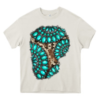 Cream gemstone cowhide patches Heavy Core Tee - RanaPortraitStore