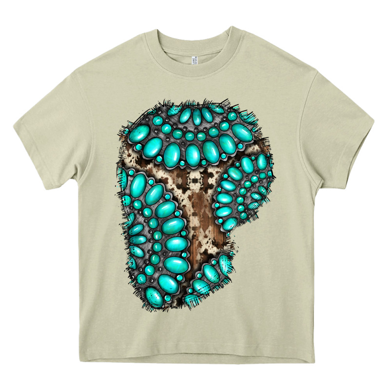 Gemstone Cowhide Patches Heavy Core Tee by RanaPortraitStore | Teevron