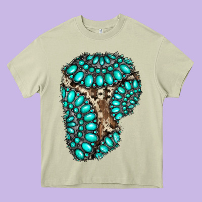 Gemstone Cowhide Patches Heavy Core Tee Designed By Ranaportraitstore