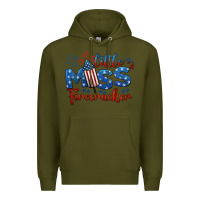 Army Green little miss firecracker 4th of july Premium Hoodie - BarkalooDesign