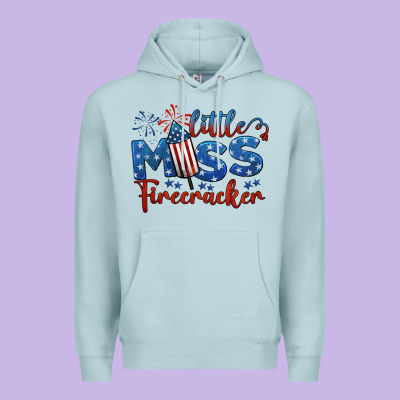 Little Miss Firecracker 4th Of July Premium Hoodie Designed By Barkaloodesign