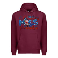 Burgundy little miss firecracker 4th of july Premium Hoodie - BarkalooDesign