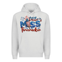 Dove Grey little miss firecracker 4th of july Premium Hoodie - BarkalooDesign
