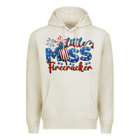 Oatmeal Heather little miss firecracker 4th of july Premium Hoodie - BarkalooDesign