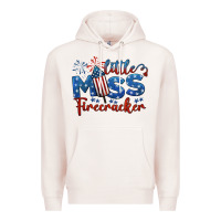 Pale Pink little miss firecracker 4th of july Premium Hoodie - BarkalooDesign