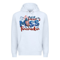 White little miss firecracker 4th of july Premium Hoodie - BarkalooDesign