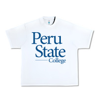 White Peru State College Wordmark Urban Heavy Tee - linhVisuals