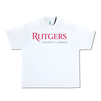 White Rutgers University Newark Logotype Urban Heavy Tee - linhVisuals