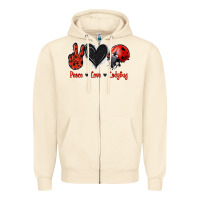 Sandshell Peace Love Ladybug Zipper Hoodie - Jasminsmagicworld