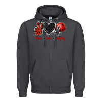 Smoke Peace Love Ladybug Zipper Hoodie - Jasminsmagicworld