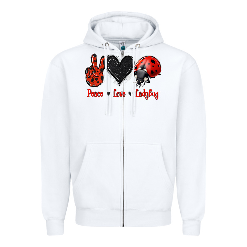 Peace Love Ladybug Zipper Hoodie by Jasminsmagicworld | Teevron